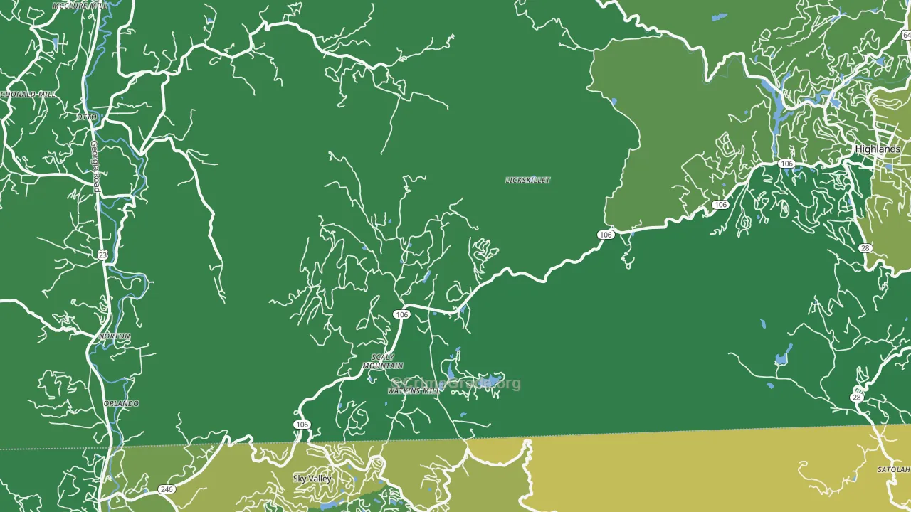 Scaly Mountain, NC Map of Vehicle Theft Rates