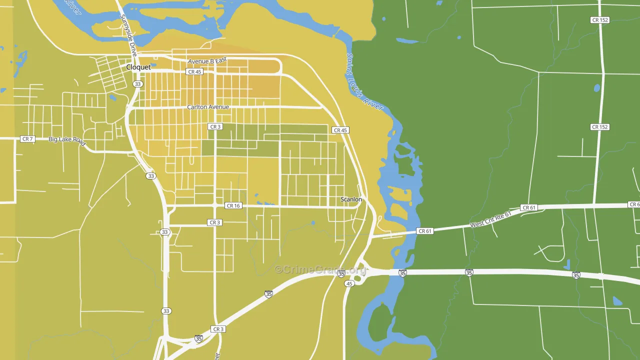 Scanlon, MN Map of Vehicle Theft Rates