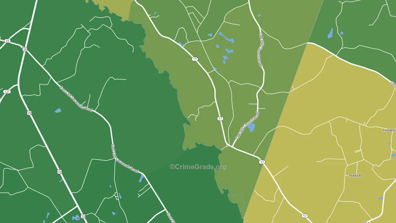Scarboro, GA Map of Vehicle Theft Rates