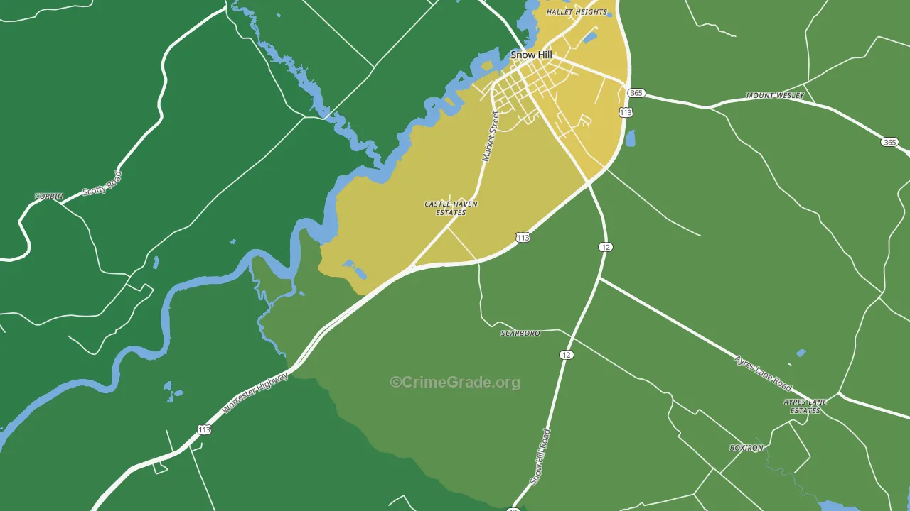 Scarboro, MD Map of Vehicle Theft Rates