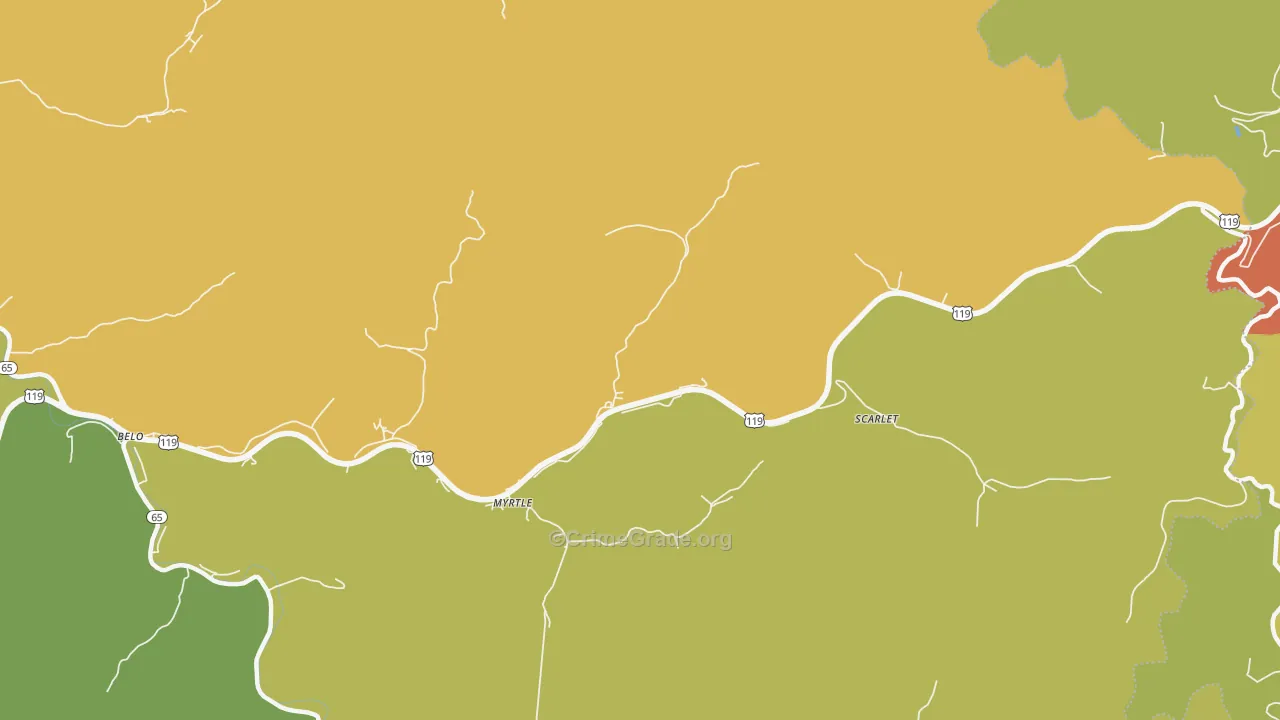 Scarlet, WV Map of Vehicle Theft Rates