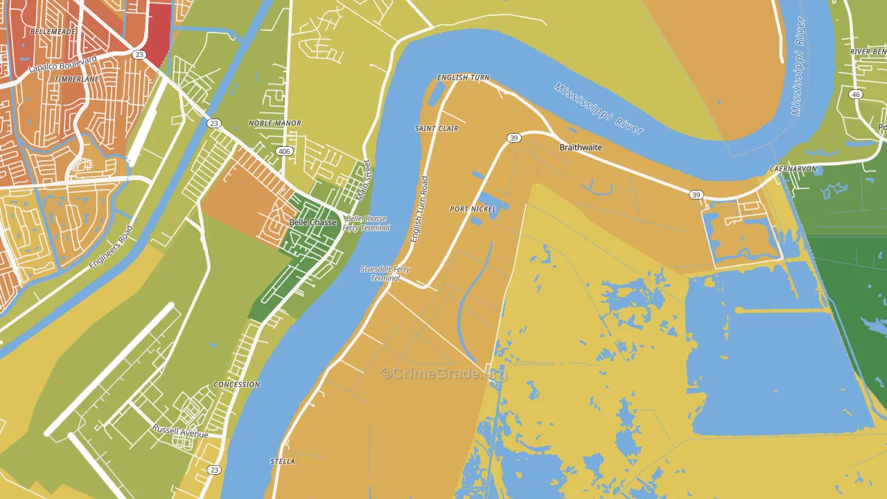 Scarsdale, LA Map of Vehicle Theft Rates