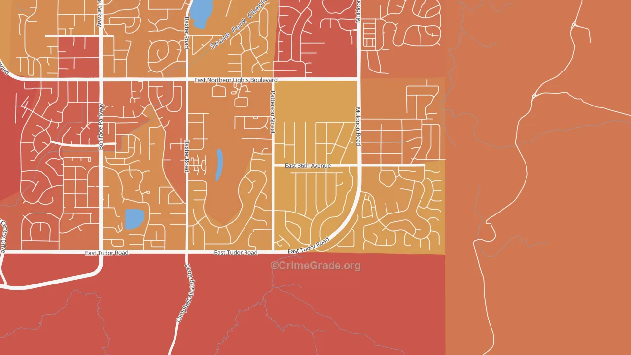 Scenic Foothills, Anchorage, AK Map of Vehicle Theft Rates
