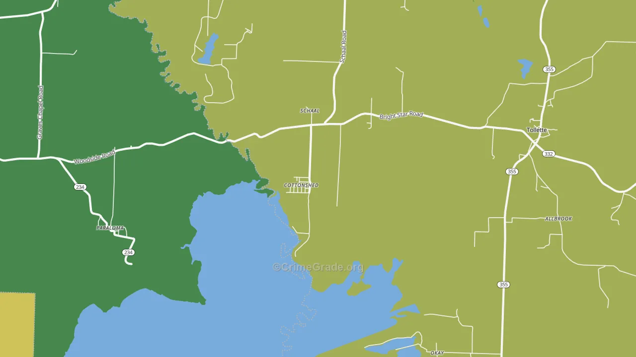 Schaal, AR Map of Vehicle Theft Rates
