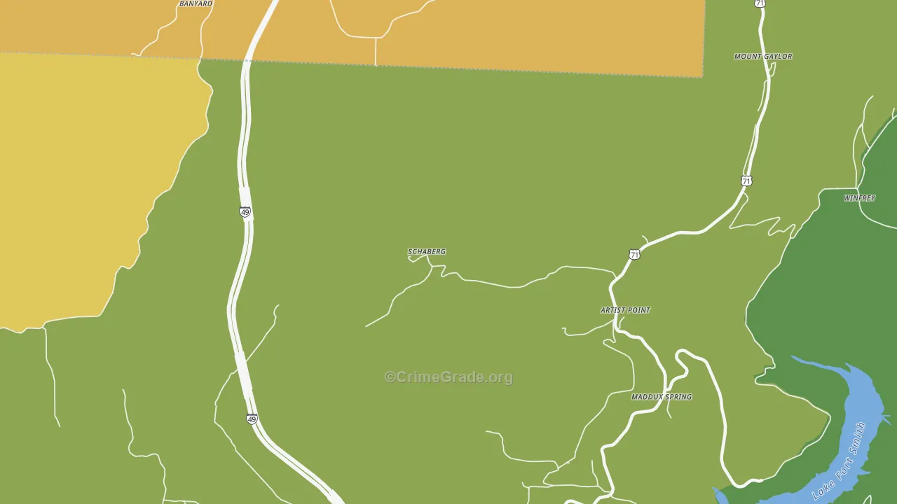 Schaberg, AR Map of Vehicle Theft Rates