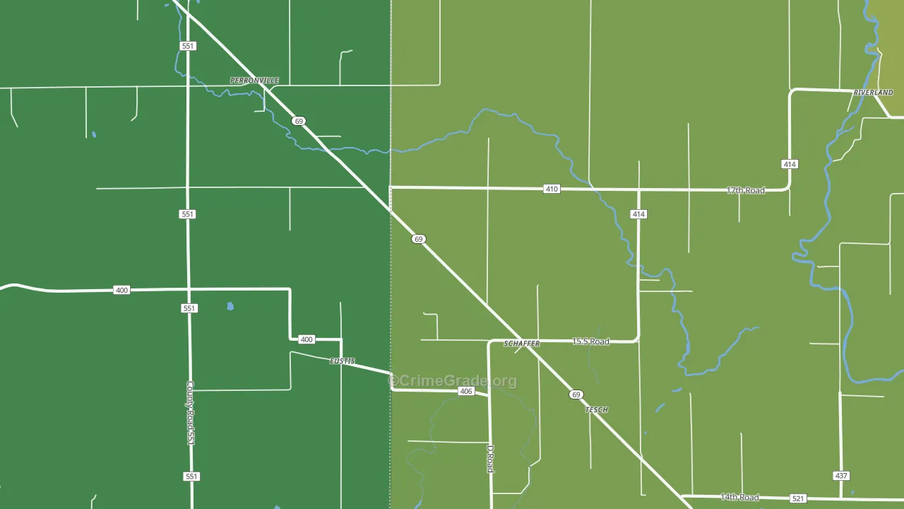 Schaffer, MI Map of Vehicle Theft Rates