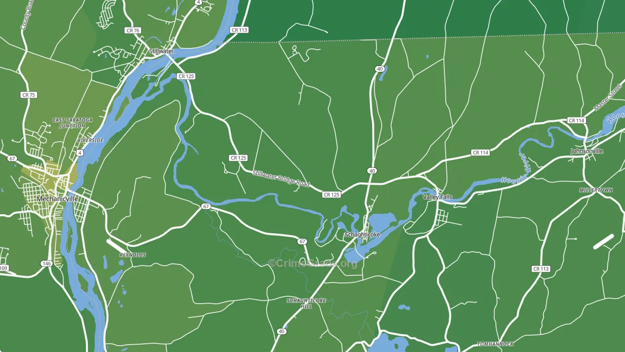 Schaghticoke, NY Map of Vehicle Theft Rates