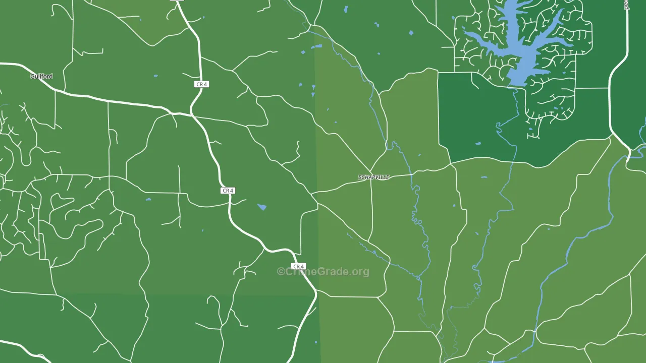 Schapville, IL Map of Vehicle Theft Rates