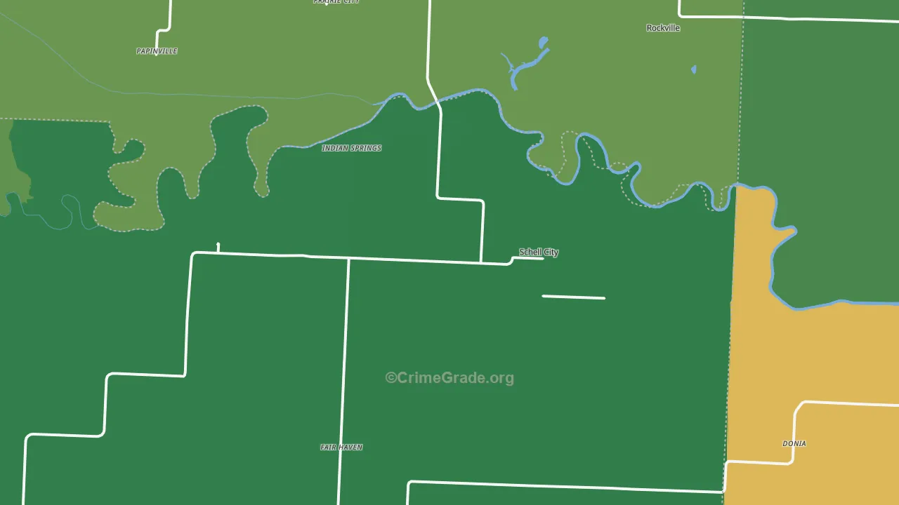 Schell City, MO Map of Vehicle Theft Rates