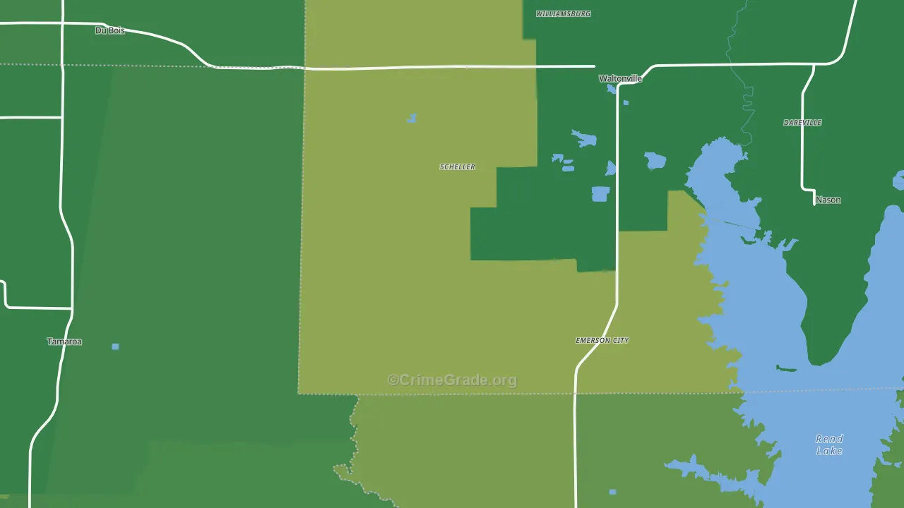 Scheller, IL Map of Vehicle Theft Rates