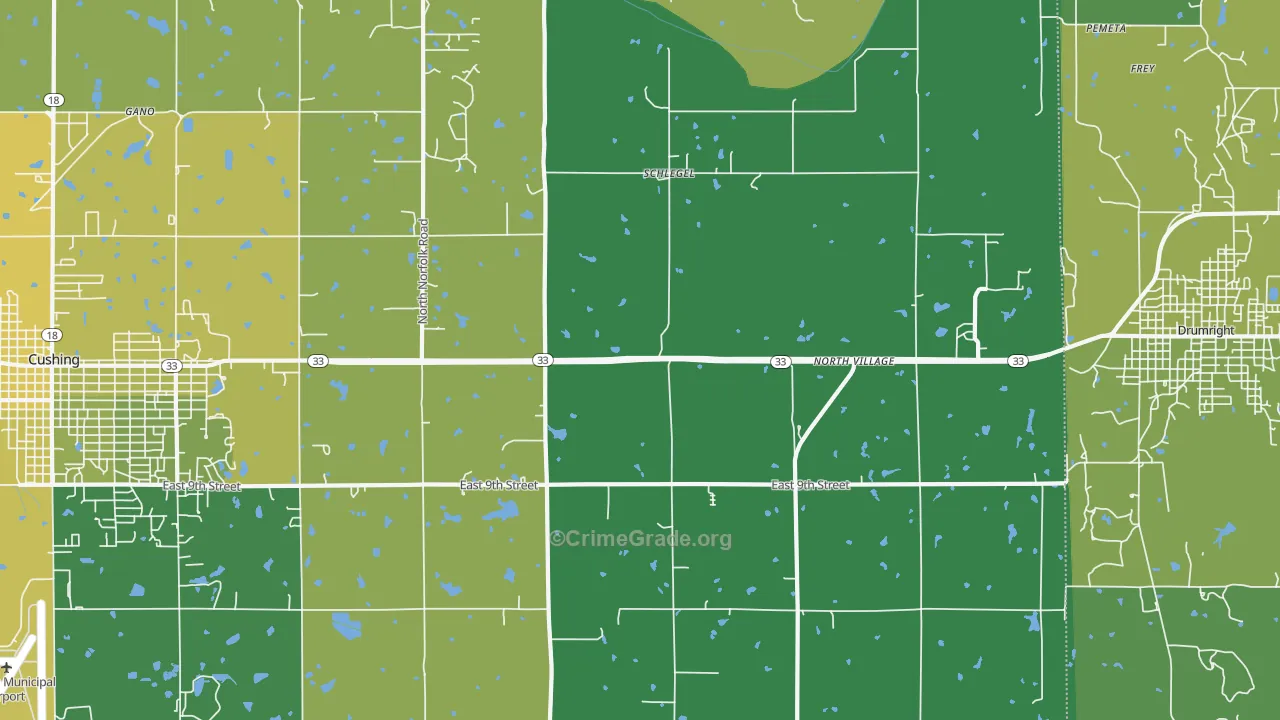 Schlegel, OK Map of Vehicle Theft Rates