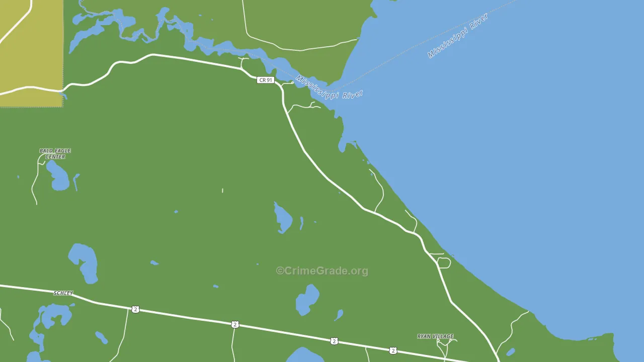 Schley, MN Map of Vehicle Theft Rates