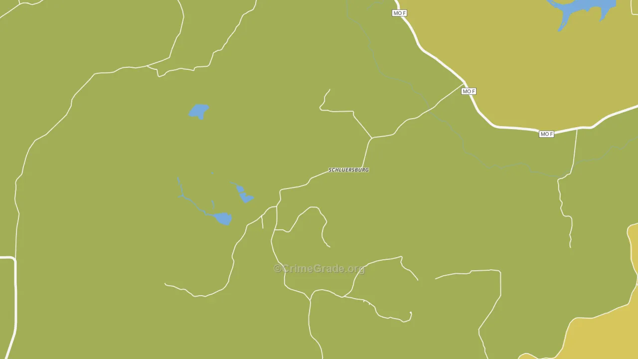Schluersburg, MO Map of Vehicle Theft Rates
