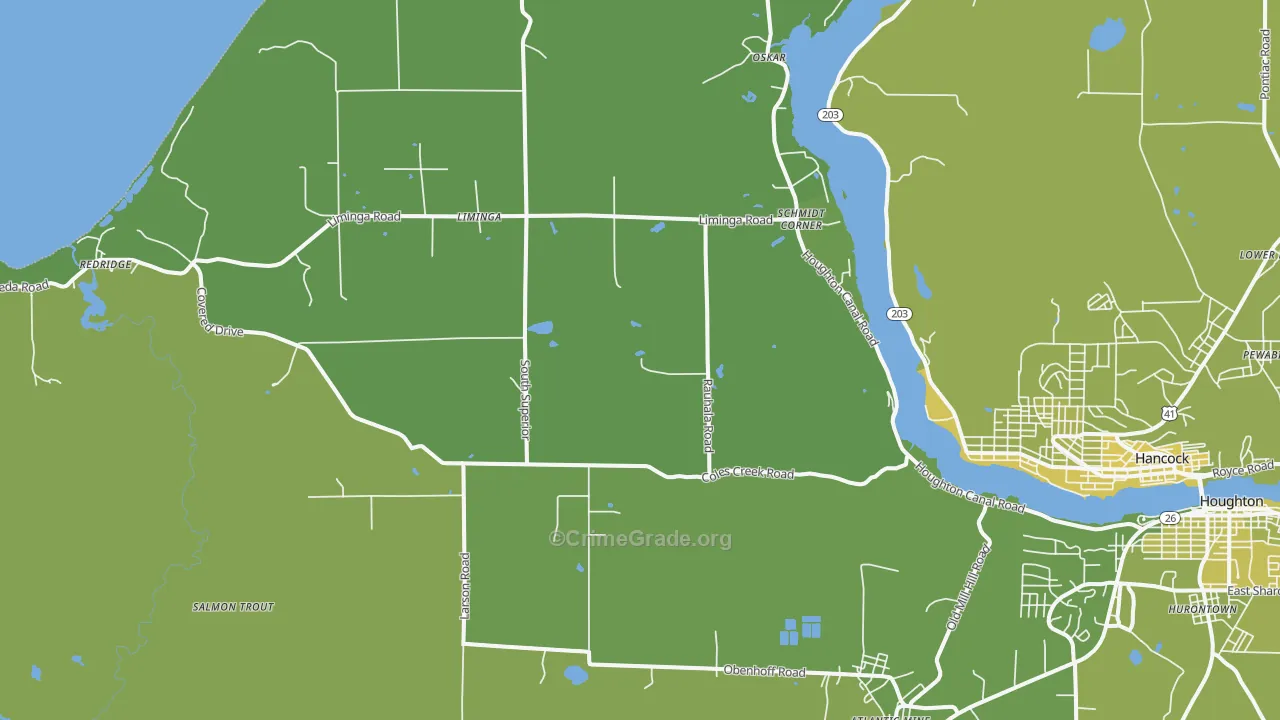 Schmidt Corner, MI Map of Vehicle Theft Rates
