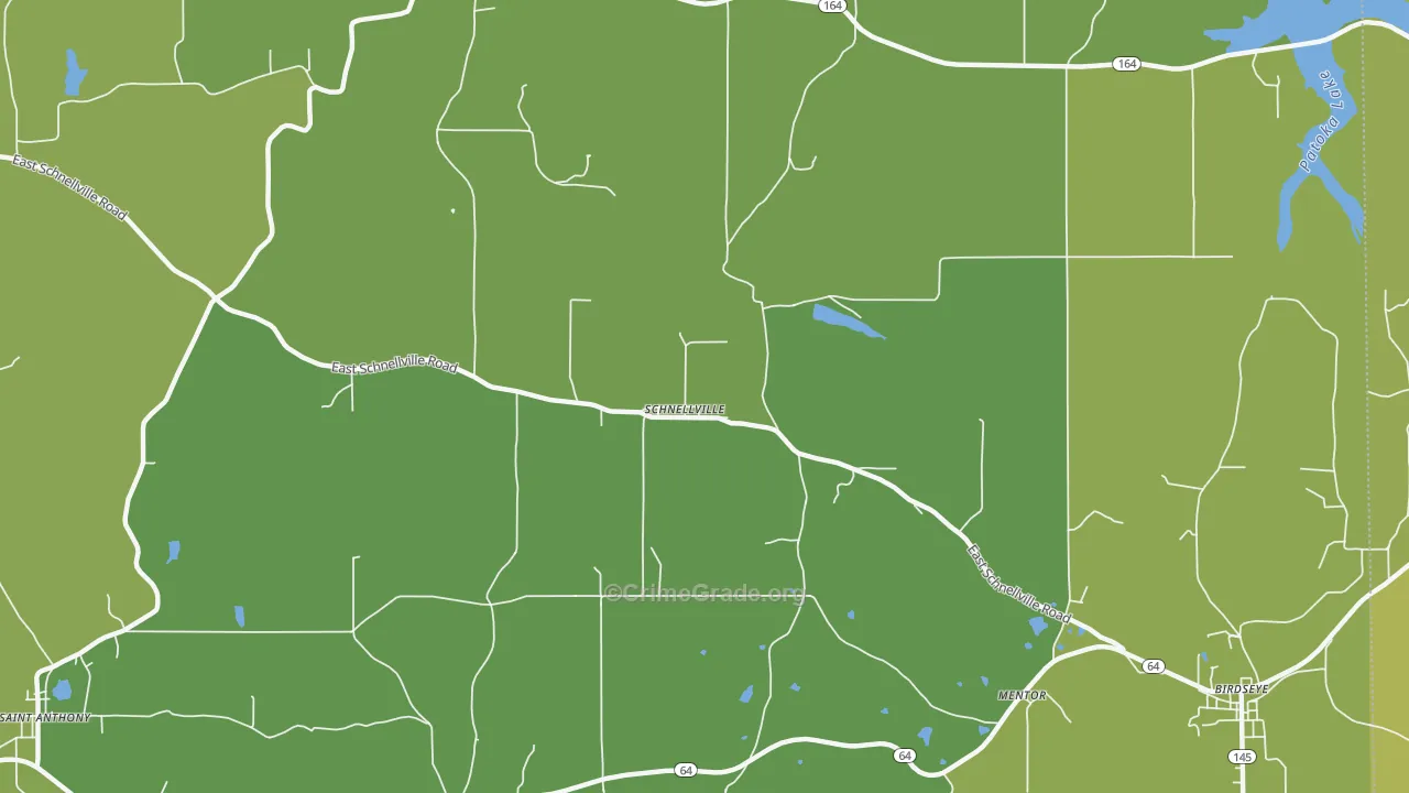 Schnellville, IN Map of Vehicle Theft Rates