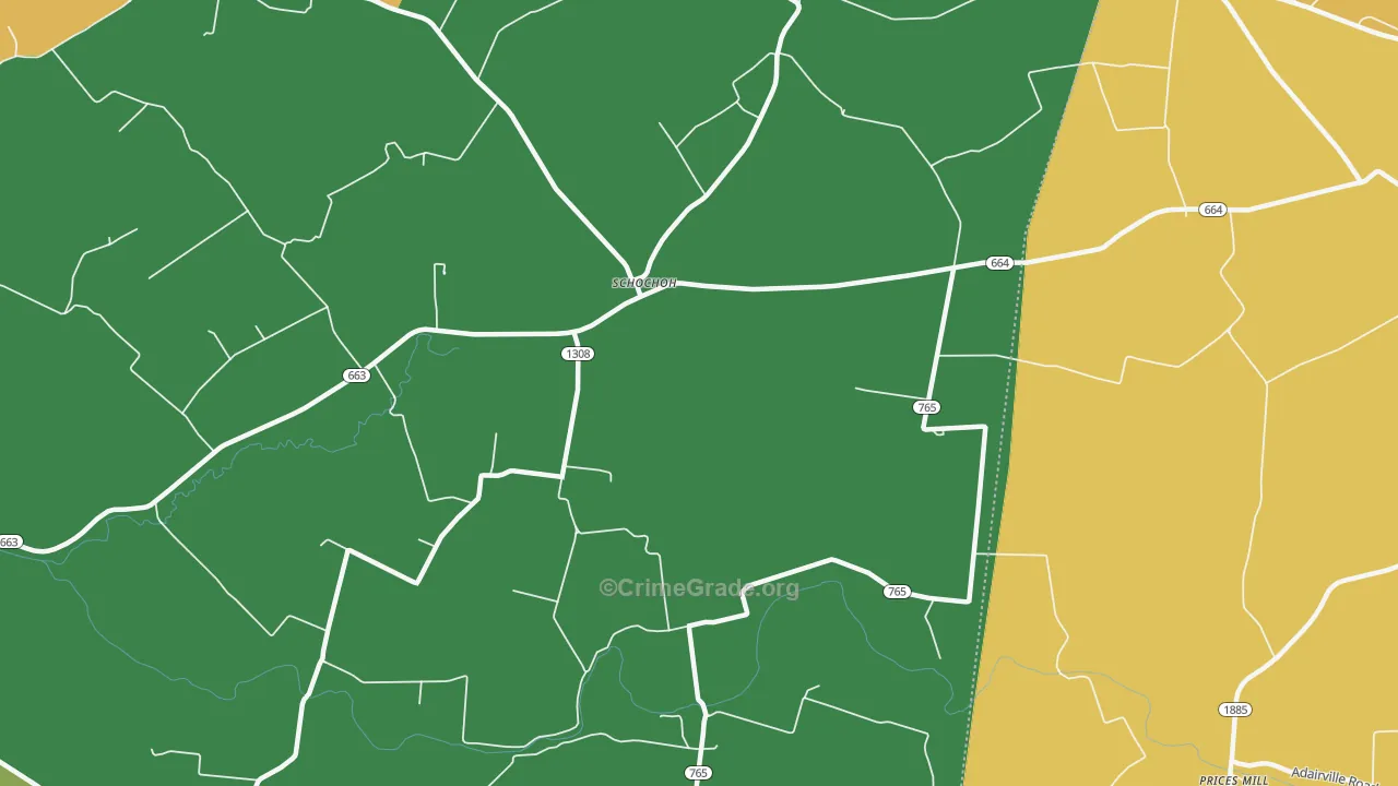 Schochoh, KY Map of Vehicle Theft Rates