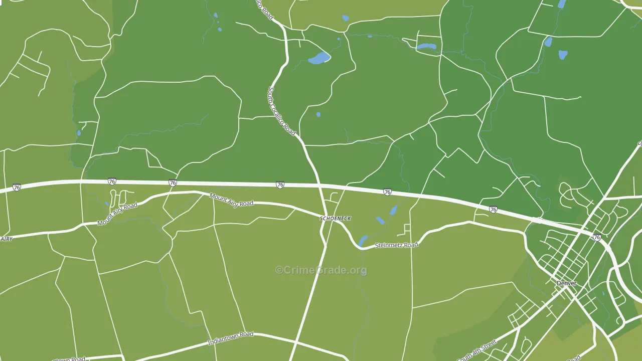 Schoeneck, PA Map of Vehicle Theft Rates