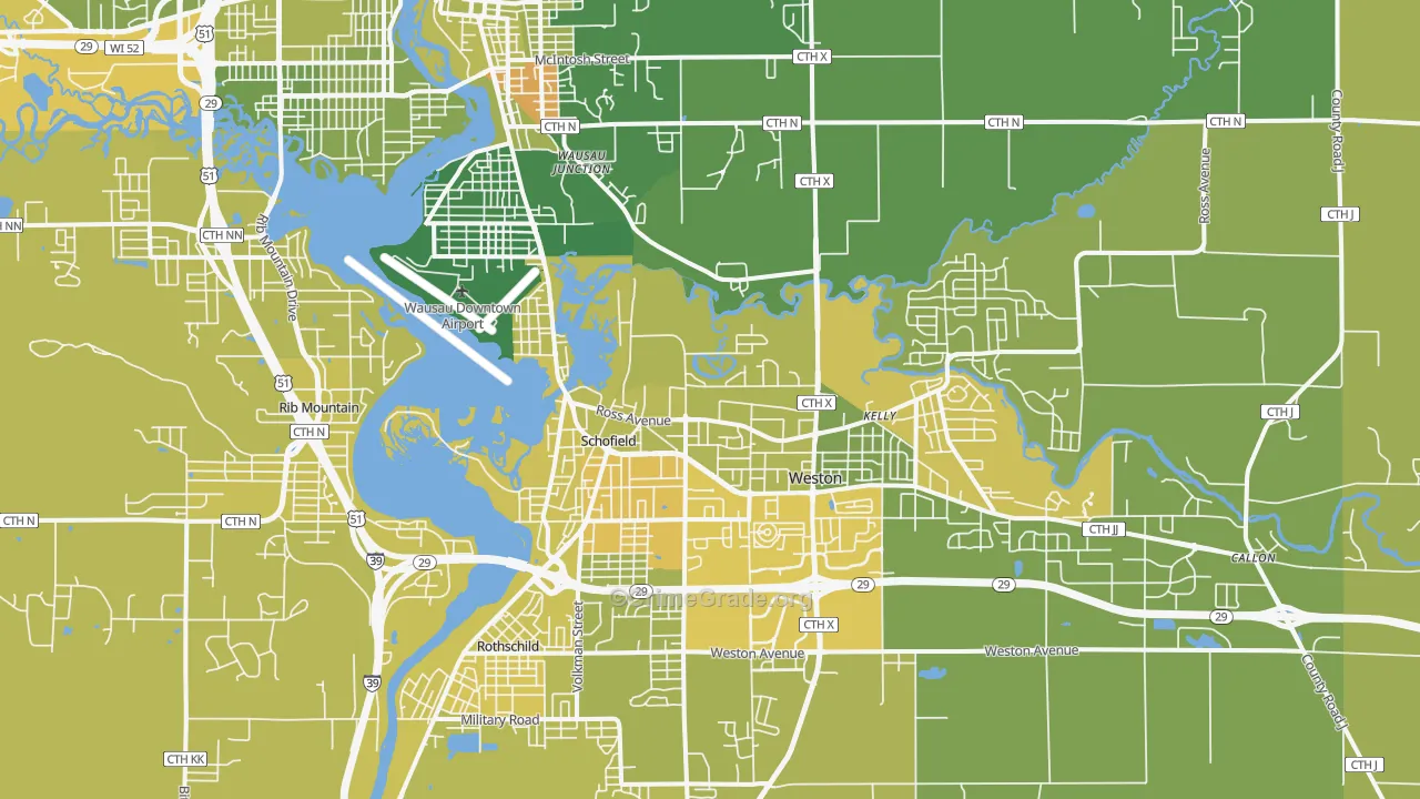 Schofield, WI Map of Vehicle Theft Rates
