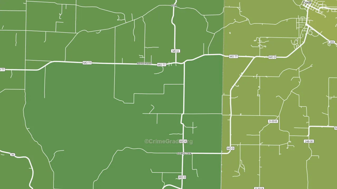 Scholten, MO Map of Vehicle Theft Rates