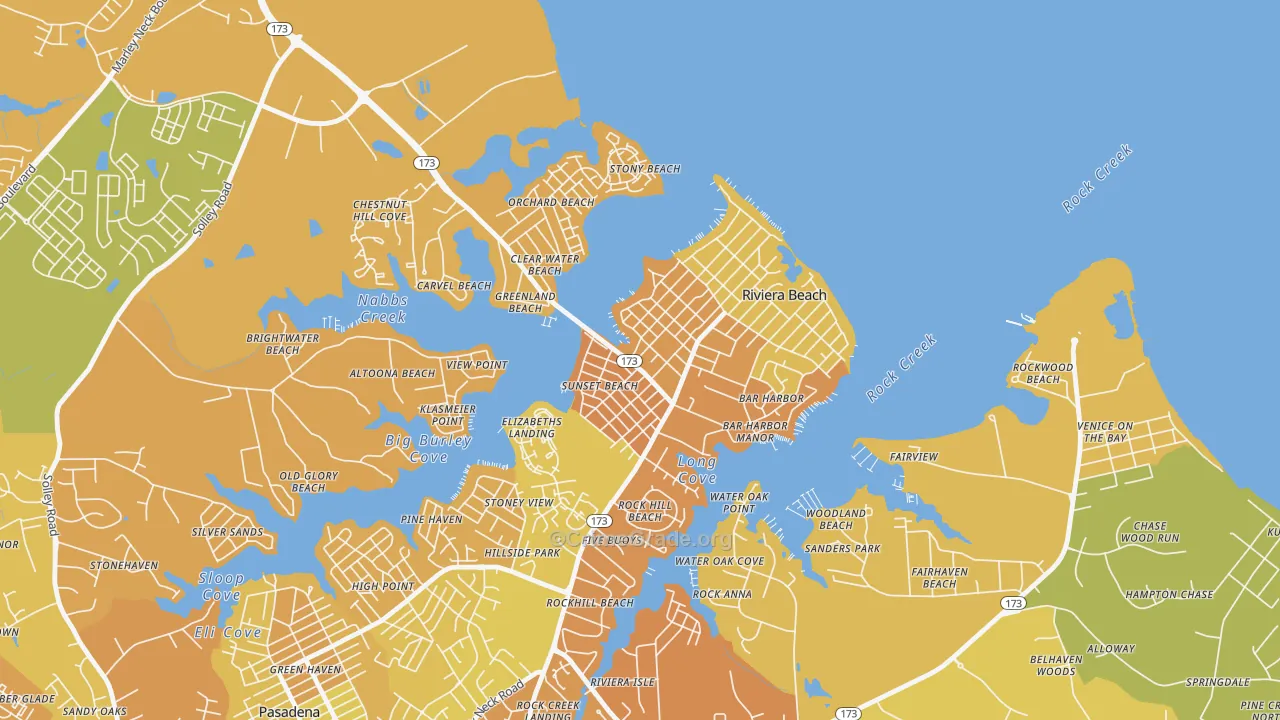 School Gardens, Riviera Beach, MD Map of Vehicle Theft Rates