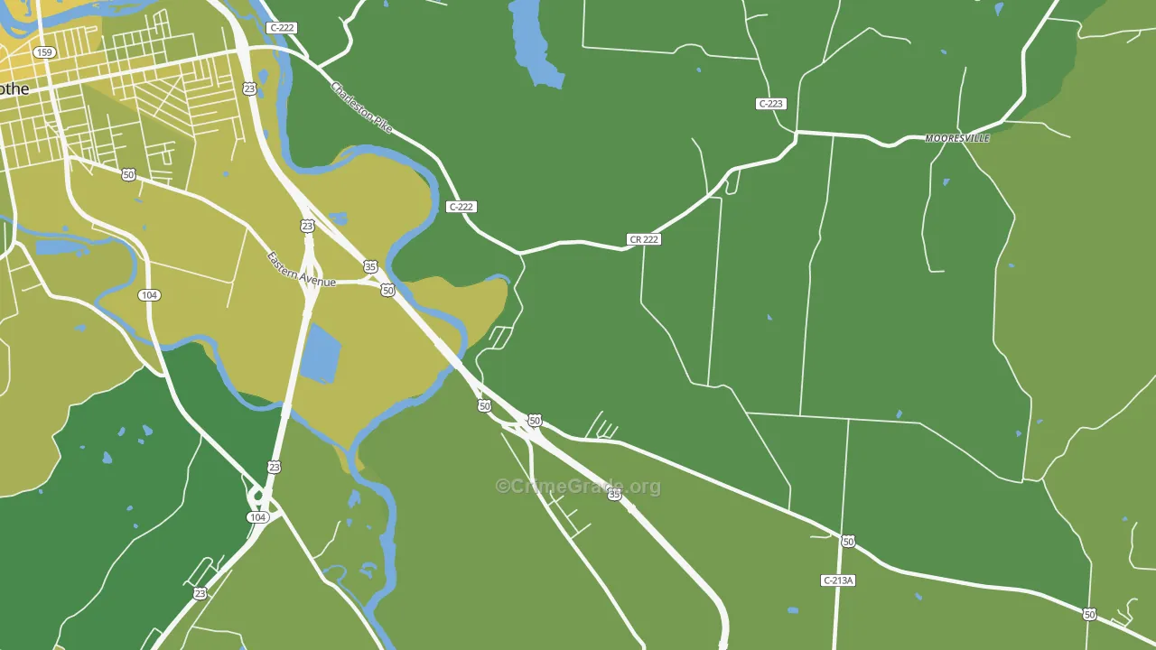Schrader, OH Map of Vehicle Theft Rates