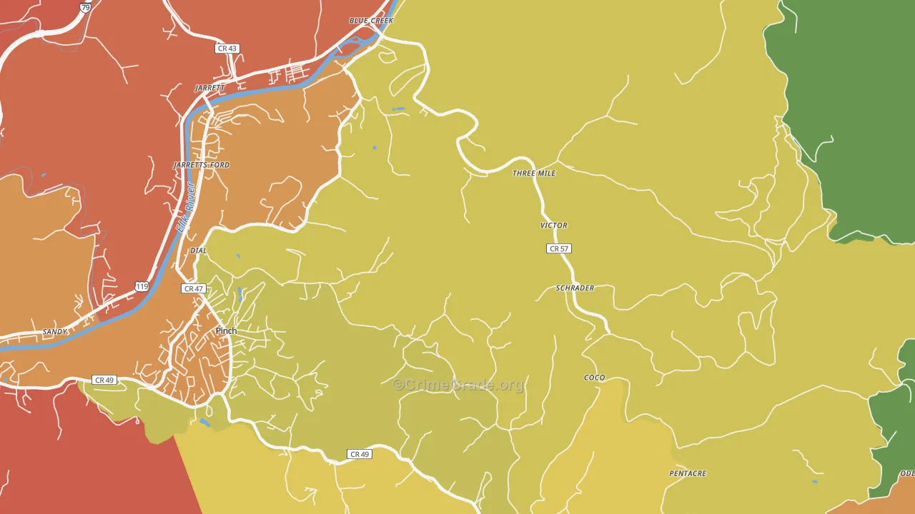 Schrader, WV Map of Vehicle Theft Rates