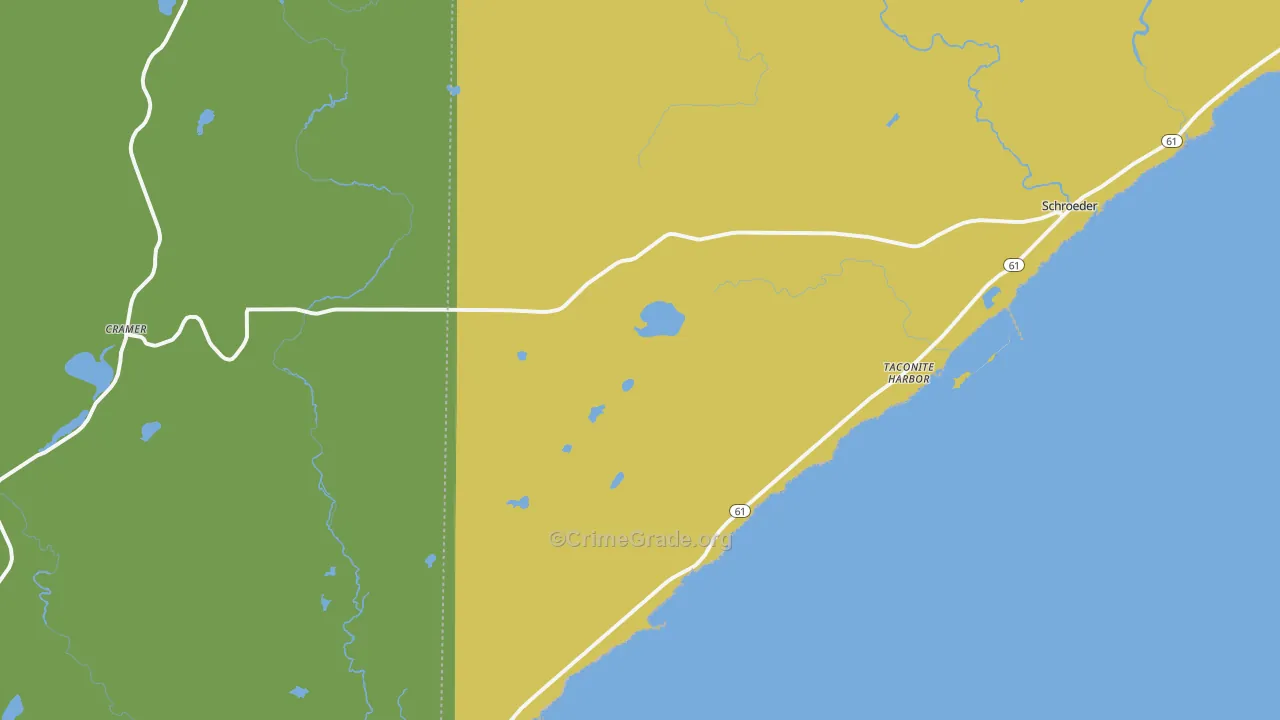Schroeder, MN Map of Vehicle Theft Rates