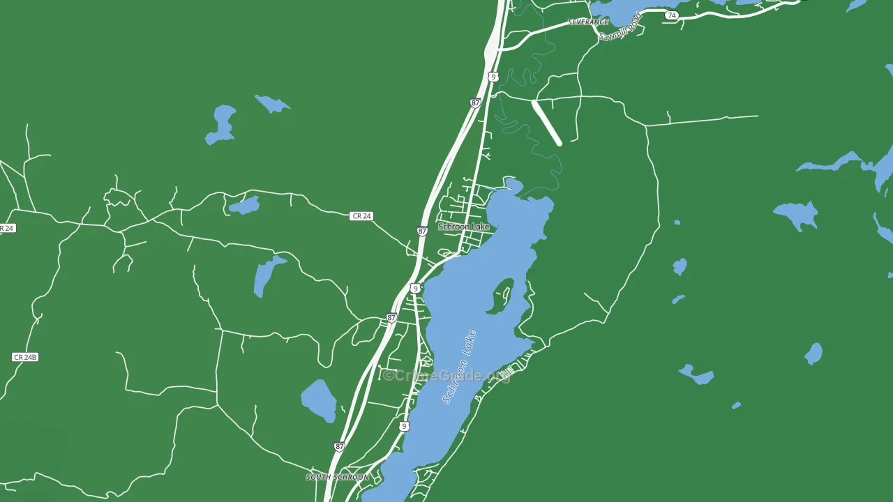 Schroon Lake, NY Map of Vehicle Theft Rates