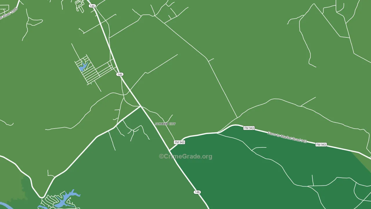Schwab City, TX Map of Vehicle Theft Rates