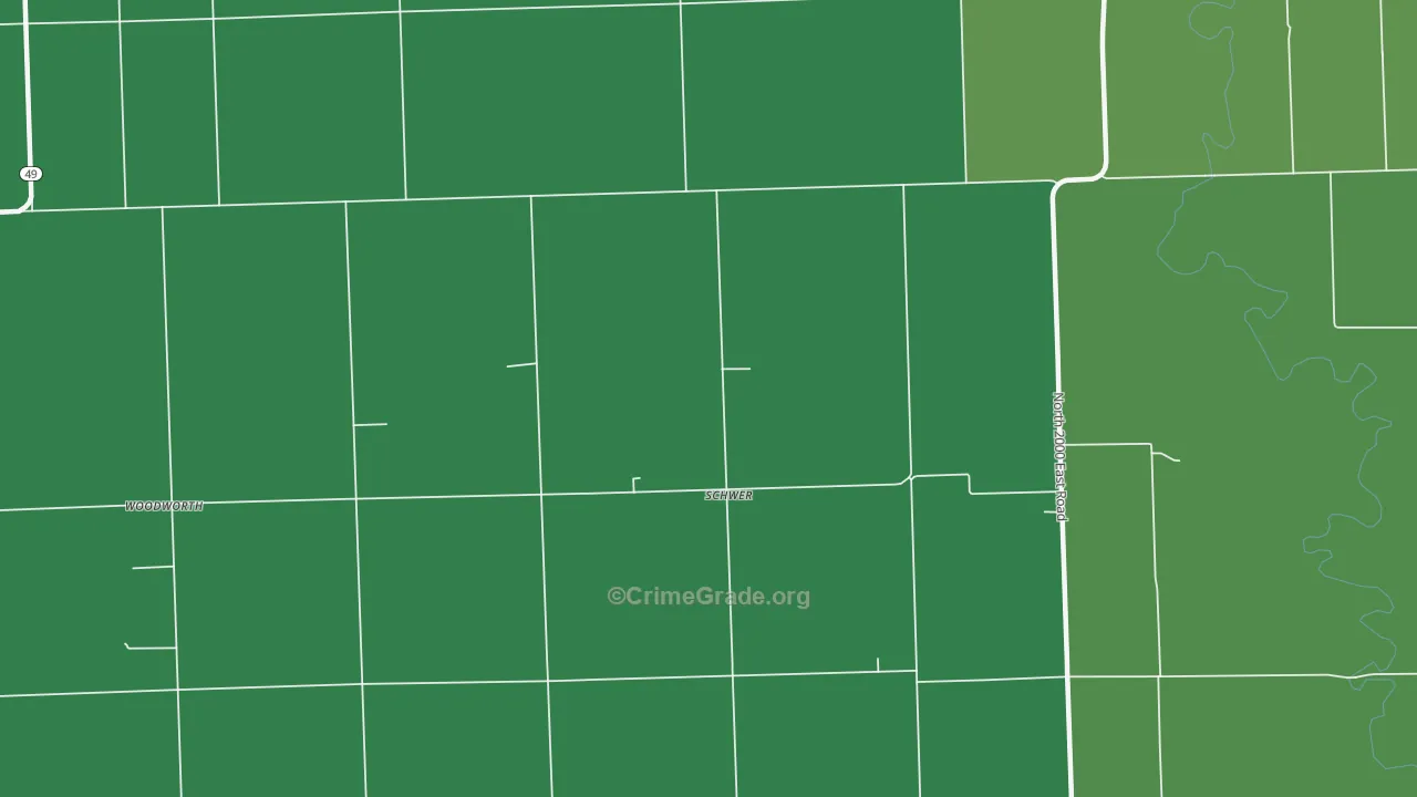 Schwer, IL Map of Vehicle Theft Rates