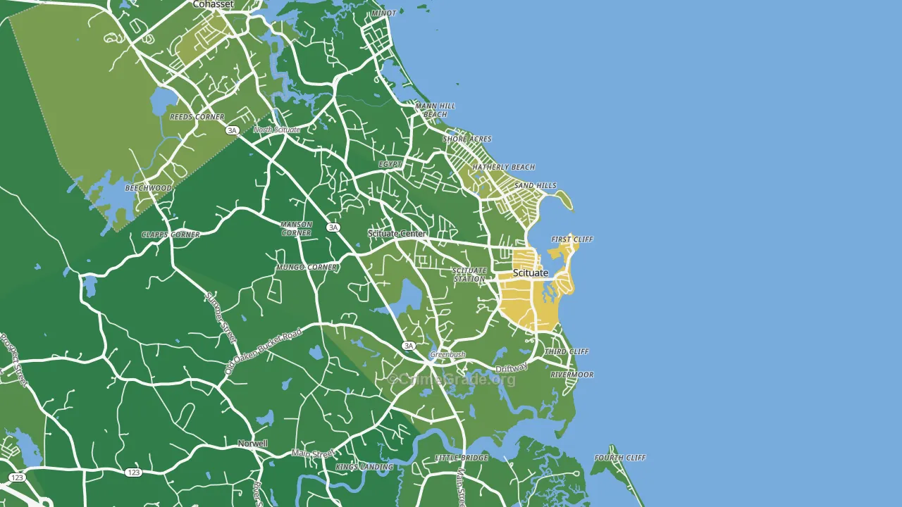 Scituate, MA Map of Vehicle Theft Rates
