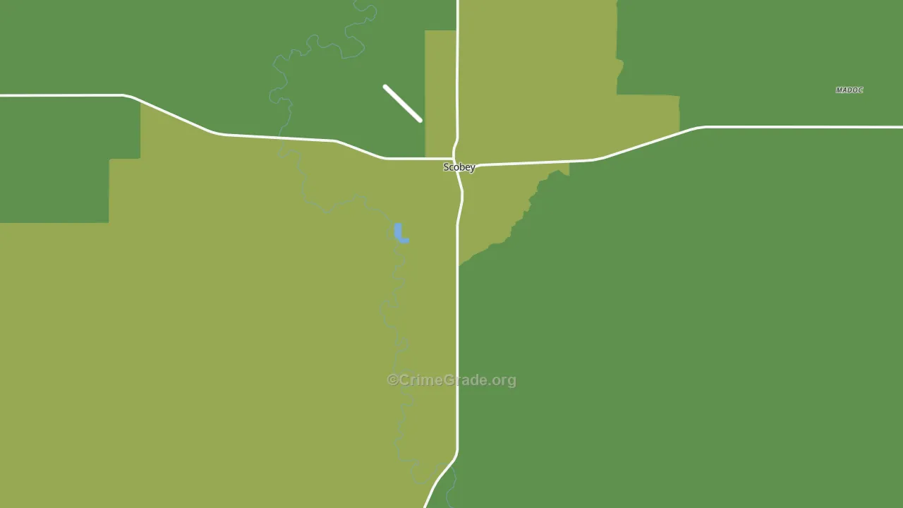 Scobey, MT Map of Vehicle Theft Rates