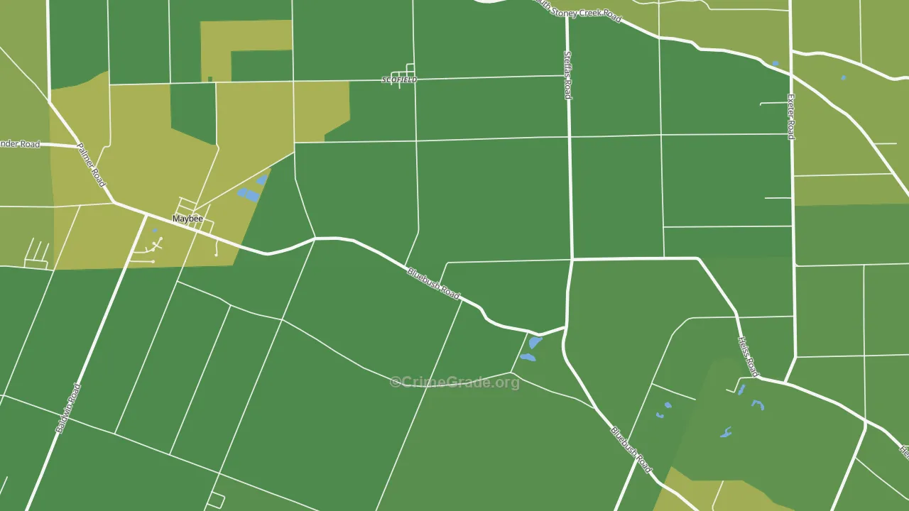 Scofield, MI Map of Vehicle Theft Rates