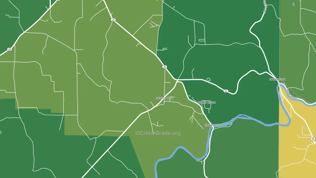 Scotch Hill, PA Map of Vehicle Theft Rates