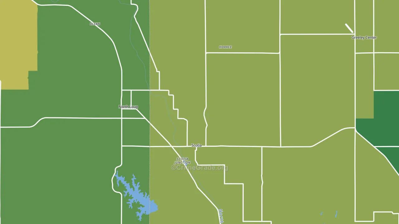 Scotia, NE Map of Vehicle Theft Rates