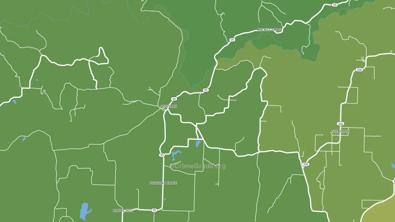 Scotland, AR Map of Vehicle Theft Rates