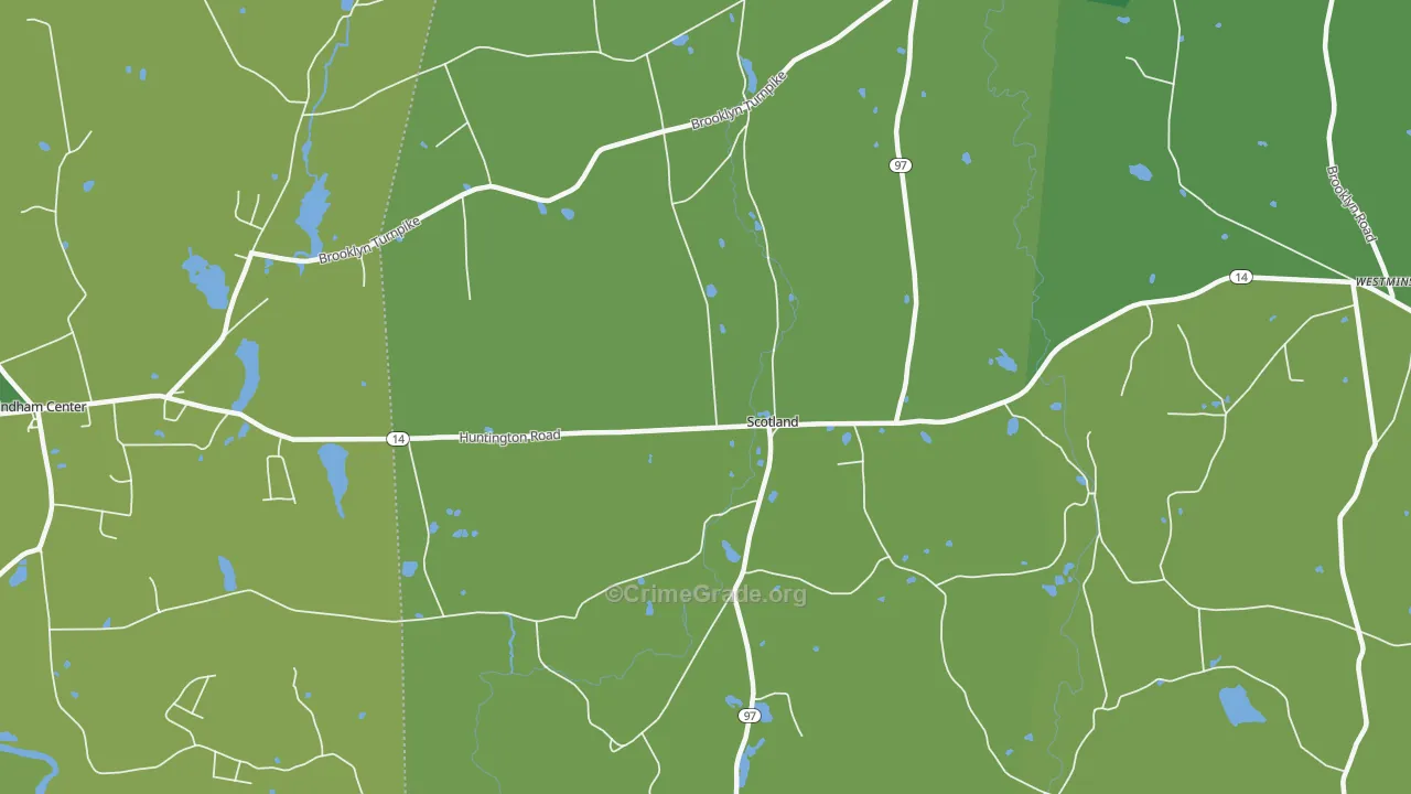 Scotland, CT Map of Vehicle Theft Rates