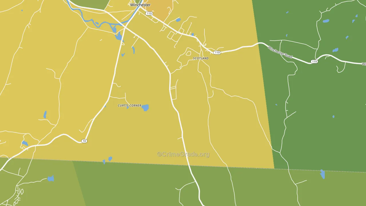 Scotland, NH Map of Vehicle Theft Rates