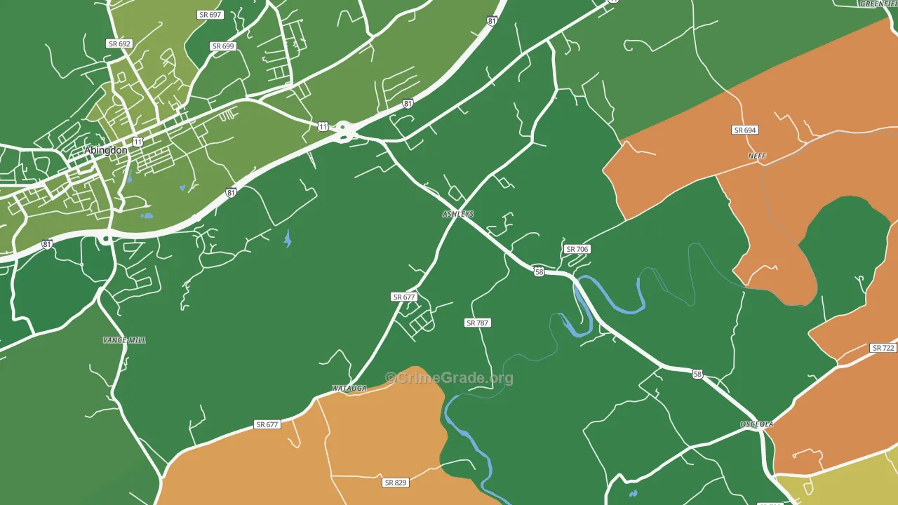Scott Addition, VA Map of Vehicle Theft Rates