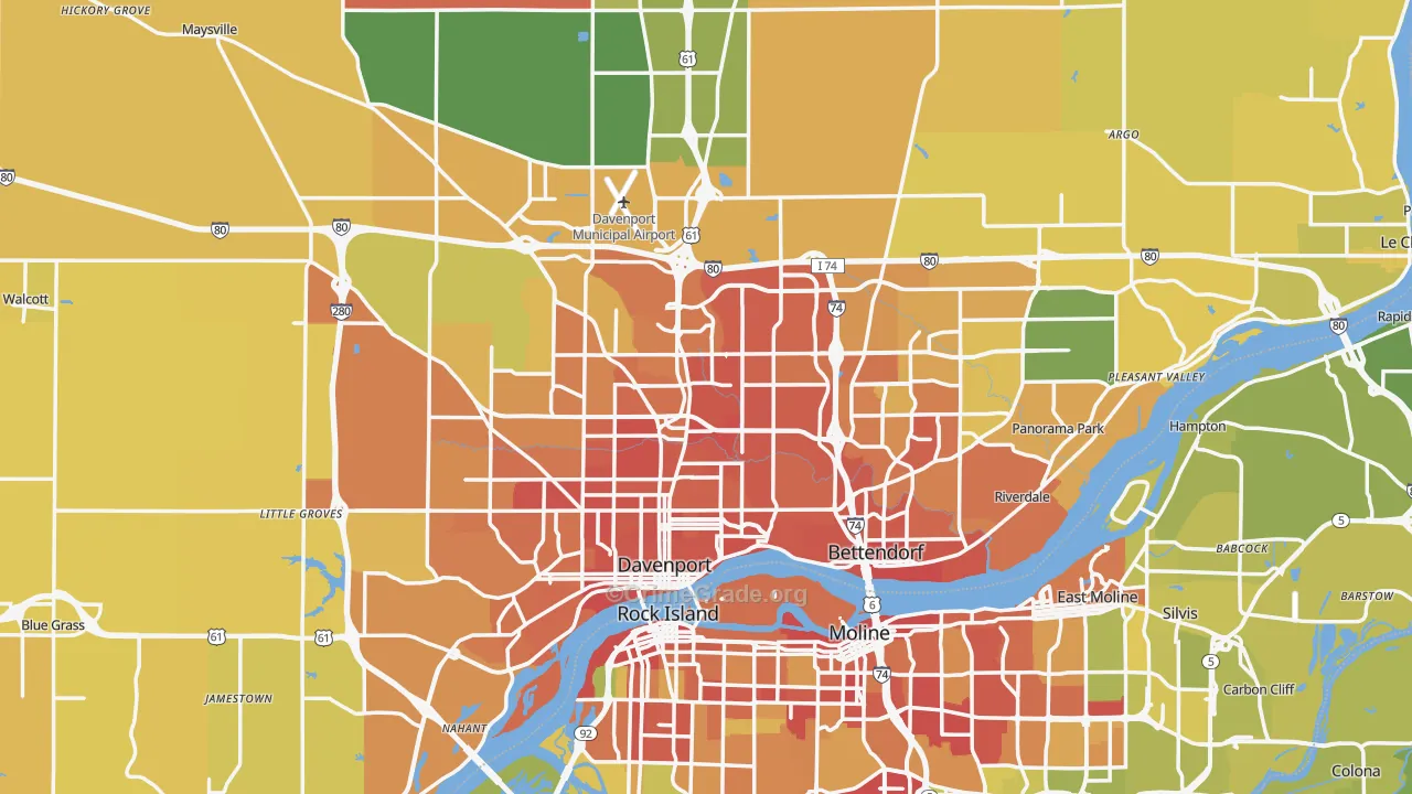 Scott County, IA Map of Vehicle Theft Rates