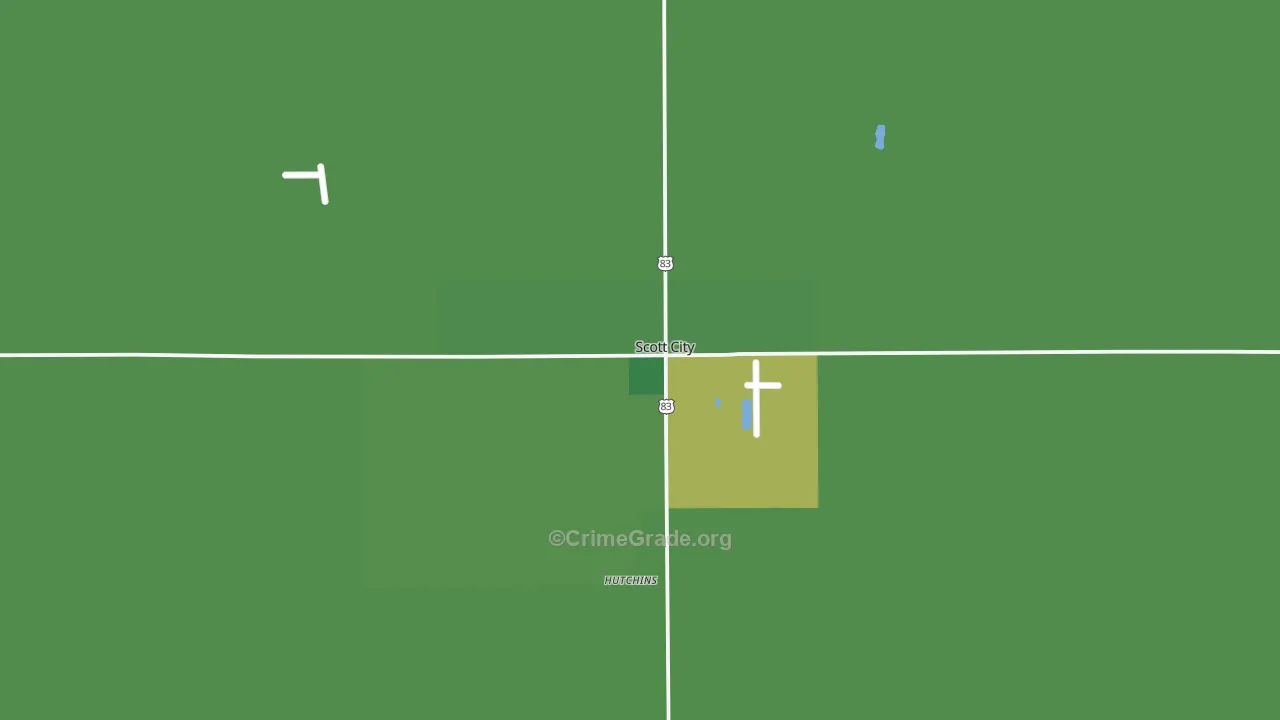 Scott County, KS Map of Vehicle Theft Rates