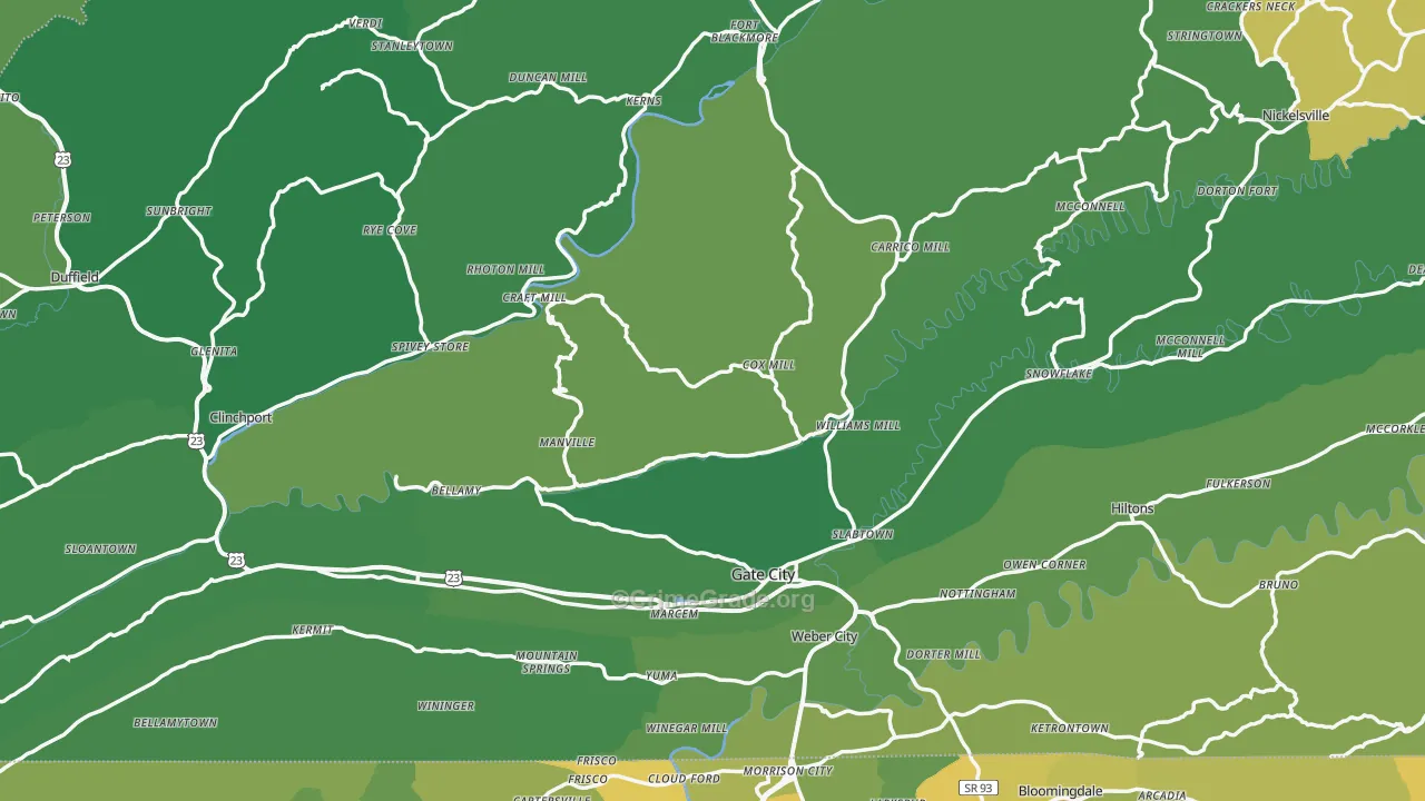 Scott County, VA Map of Vehicle Theft Rates