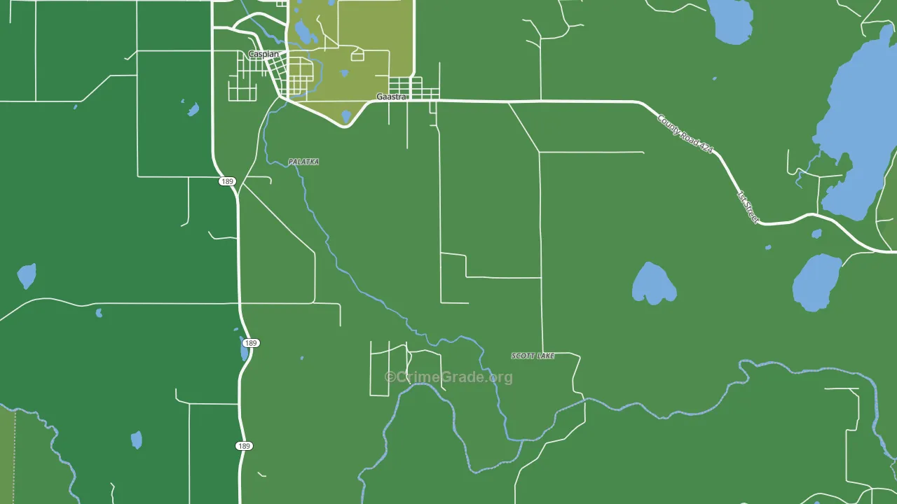 Scott Lake, MI Map of Vehicle Theft Rates