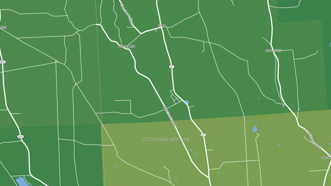 Scott, NY Map of Vehicle Theft Rates