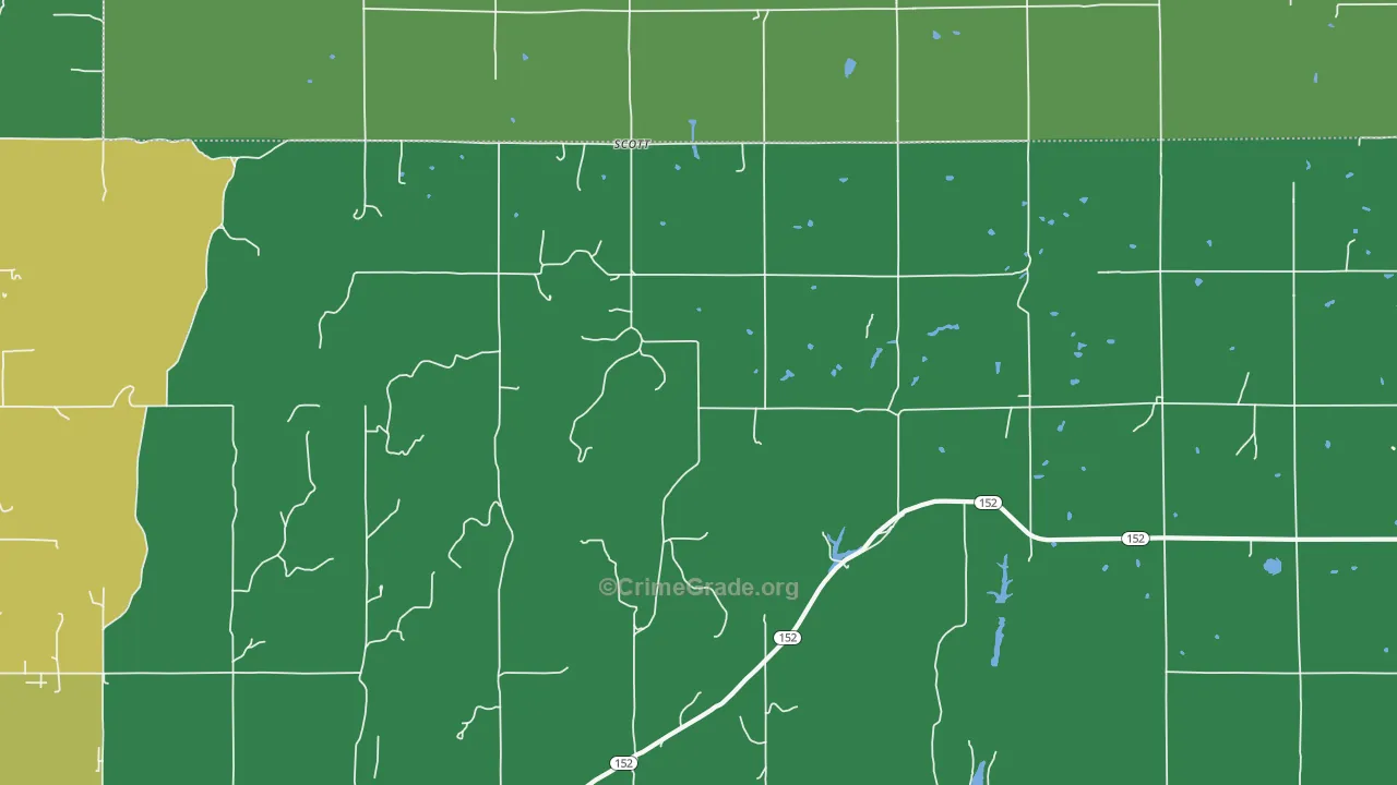 Scott, OK Map of Vehicle Theft Rates