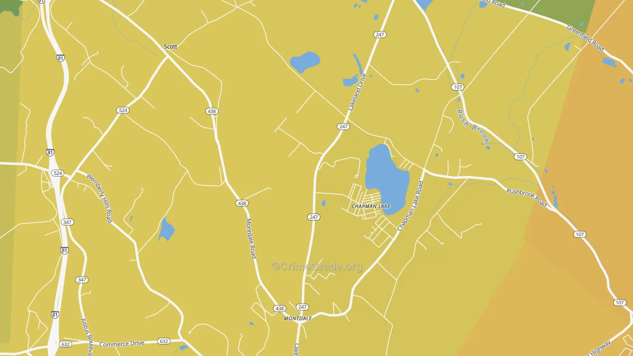 Scott, PA Map of Vehicle Theft Rates