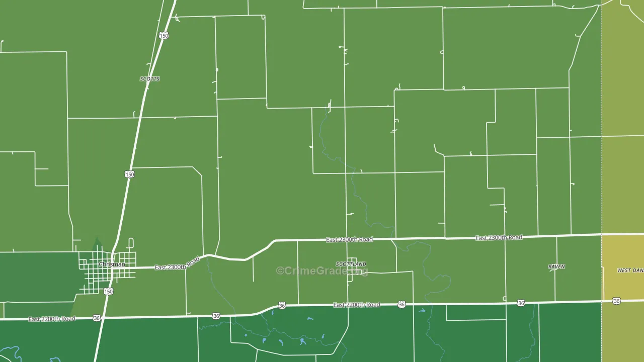 Scottland, IL Map of Vehicle Theft Rates