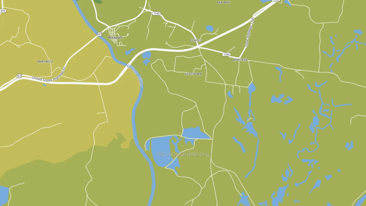 Scottown, KY Map of Vehicle Theft Rates