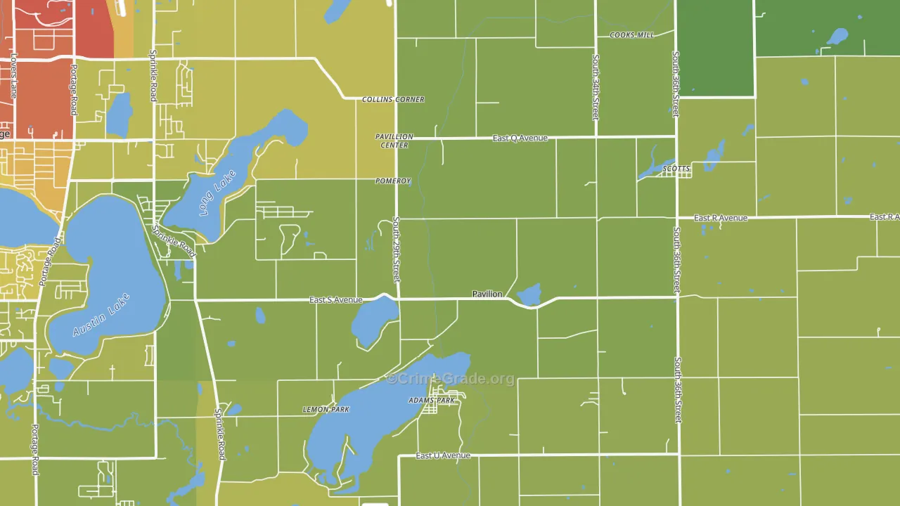 Scotts, MI Map of Vehicle Theft Rates