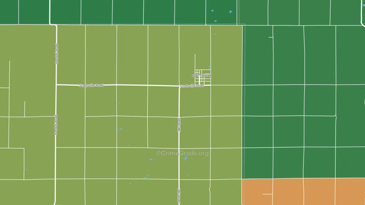 Scottsville, KS Map of Vehicle Theft Rates